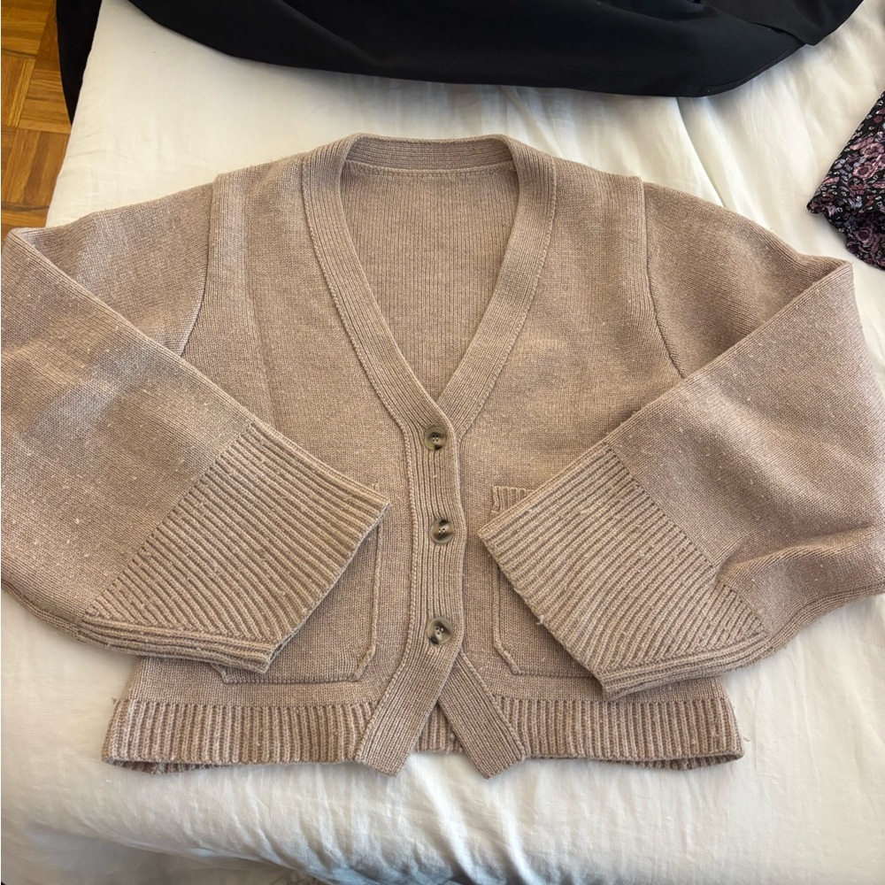 Women's Tan Cardigan Sweater